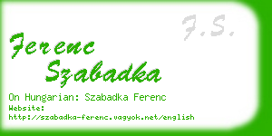 ferenc szabadka business card